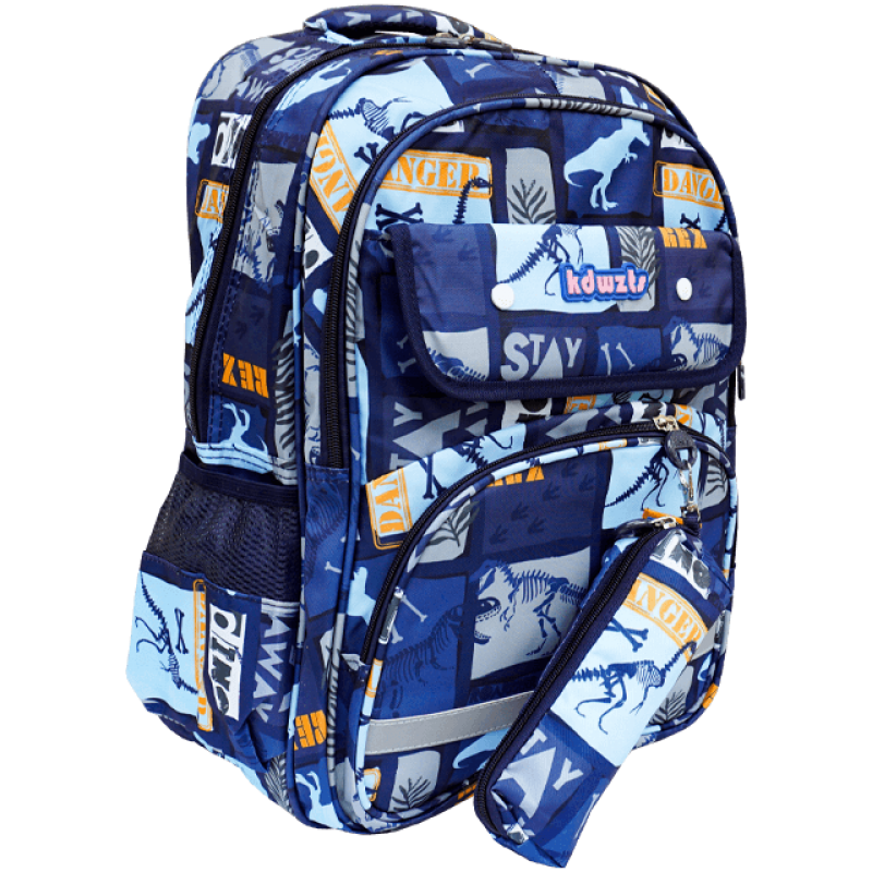 Rucsac scolar cu 2 compartimente si penar Dinozaur 45x31x14 cm